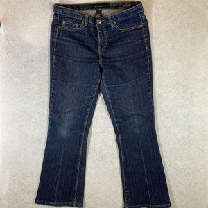 Calvin Klein Womens Blue Mid Rise Dark Flare Denim